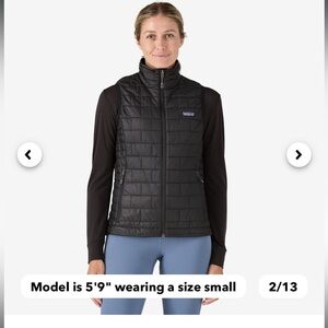 EUC women’s Patagonia nano puff vest sz large black